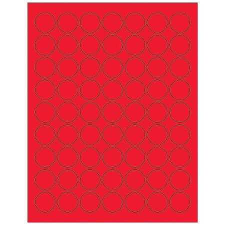 Bsc Preferred 1'' Fluorescent Red Circle Laser Labels, 6300PK BUY00016116